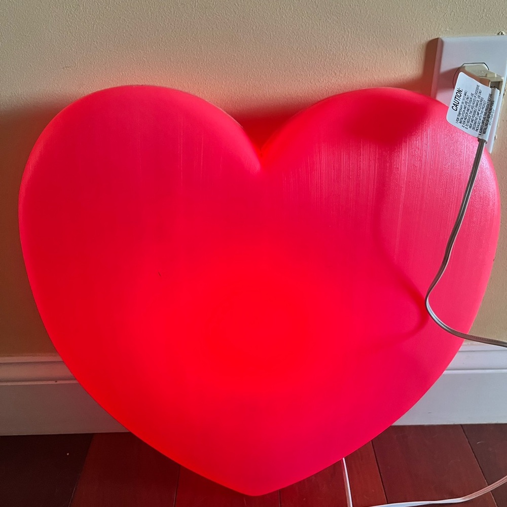 Blow Mold Valentines Day Giant Red Heart Union Products Lighted 19” Inches